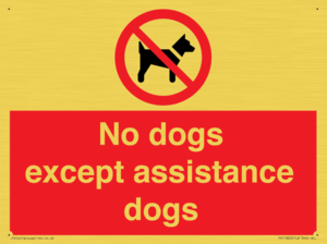 No dogs except assistance dogs
